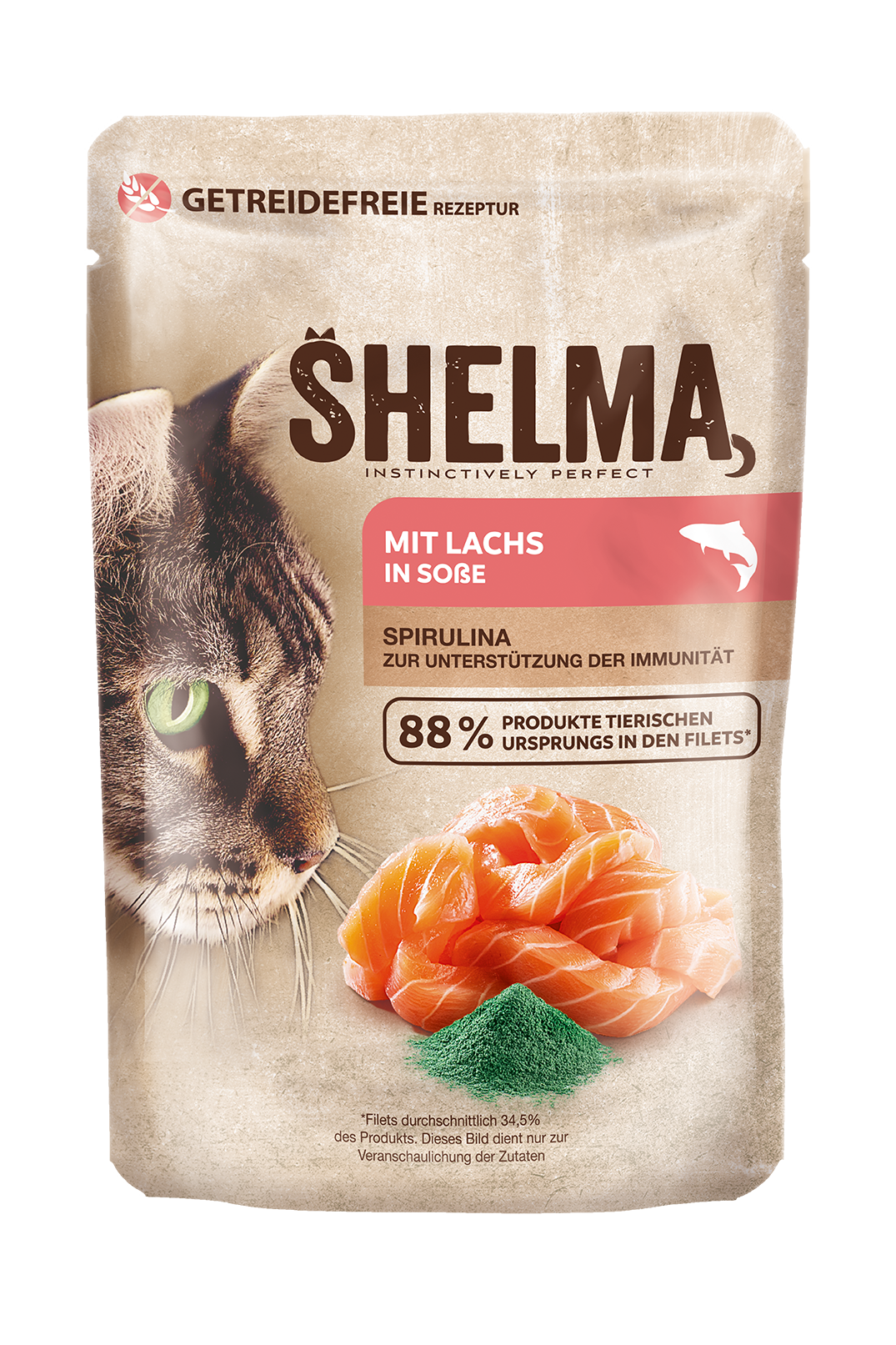 Gestoomde filets met zalm en spirulina in saus